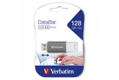 Verbatim USB flash disk, USB 2.0, 128GB, DataBar, šedý, 49456, pro archivaci dat