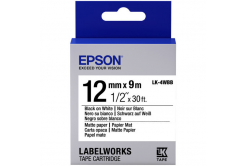 Epson LabelWorks LK-4WBB C53S654023 12mm x 9m, czarny druk / biały podkład, matowa, taśma oryginalna