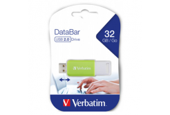 Verbatim USB flash disk, USB 2.0, 32GB, DataBar, zelený, 49454, pro archivaci dat