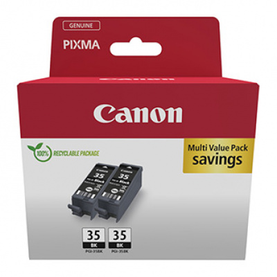 Canon originální ink PGI-35 BK, black, 2*191str., 2*9.3ml, 1509B029, Canon Pixma iP100, iP110, TR150