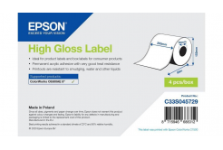 Epson C33S045729 High Gloss, dla ColorWorks, 203mmx57m, biały etykiety samoprzylepne