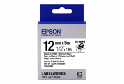 Epson LabelWorks LK-4WBQ C53S654024 12mm x 5m, czarny druk / biały podkład, do prasowania, taśma oryginalna