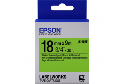 Epson LabelWorks LK-5GBF C53S655005 18mm x 9m, czarny druk / zielony podkład, fluorescencyjny, taśma oryginalna