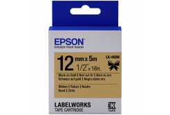 Epson LabelWorks LK-4KBK C53S654001 12mm x 5m, czarny druk / złoty podkład, taśma tekstylna, taśma oryginalna