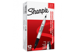 Sharpie S0811100, marker twin tip, czarny, 12szt., 0.5/0.9mm, permanentny