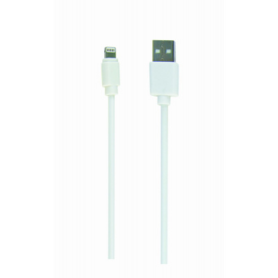 Kabel CABLEXPERT CC-USB2-AMLM-2M-W USB 2.0 Lightning (IP5 a vyšší) nabíjecí a synchronizační kabel, 2m, bílý