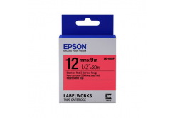 Epson LabelWorks LK-4RBP C53S654007 12mm x 9m, czarny druk / pastelowe czerwony podkład, taśma oryginalna