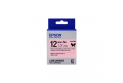 Epson LabelWorks LK-4PBK C53S654031 12mm x 5m, czarny druk / różowy podkład, taśma tekstylna, taśma oryginalna