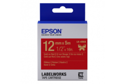 Epson LabelWorks LK-4RKK C53S654033 12mm x 5m, złoty druk / czerwony podkład, taśma tekstylna, taśma oryginalna