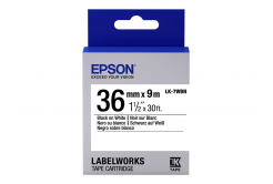 Epson LabelWorks LK-7WBN C53S657006 36mm x 9m, czarny druk / biały podkład, taśma oryginalna