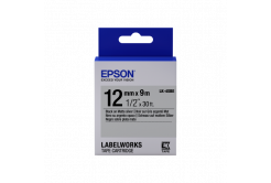 Epson LabelWorks LK-4SBE C53S654017 12mm x 9m, czarny druk / matowy srebrny podkład, matowa, taśma oryginalna